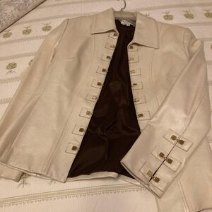 St John's white leather jacket